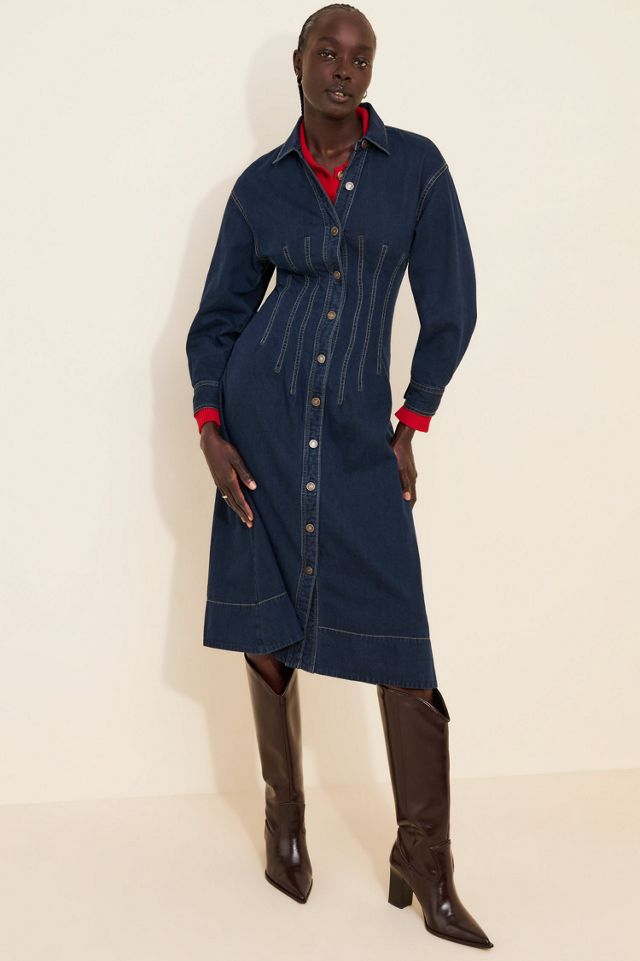 Velverie Denim Midi Dress #3