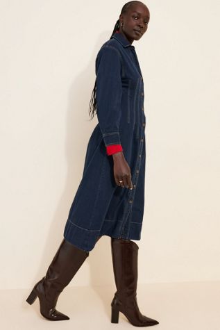 Velverie Denim Midi Dress