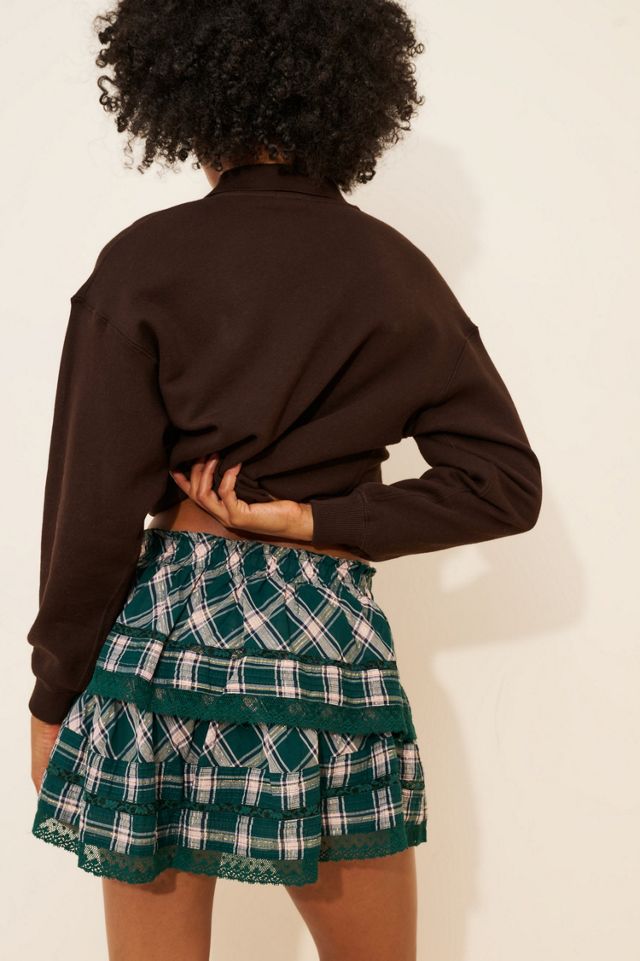 LoveShackFancy Ruffle Plaid Mini Skirt #1