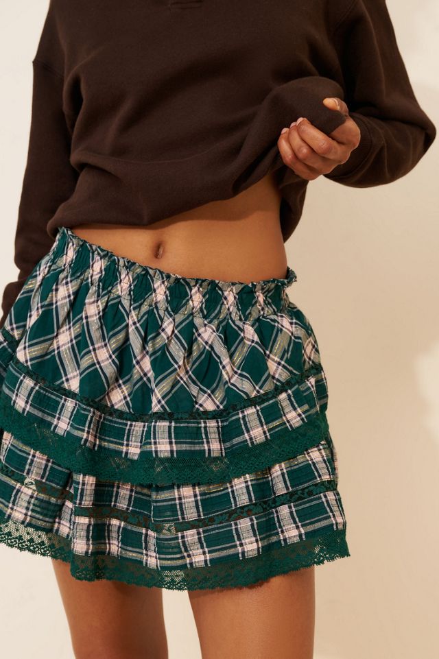 LoveShackFancy Ruffle Plaid Mini Skirt #3