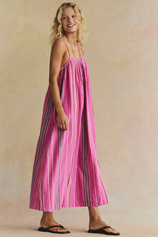Женское платье free-est Marisol Striped Maxi, цвет: Розовый комбинированный — фото 4