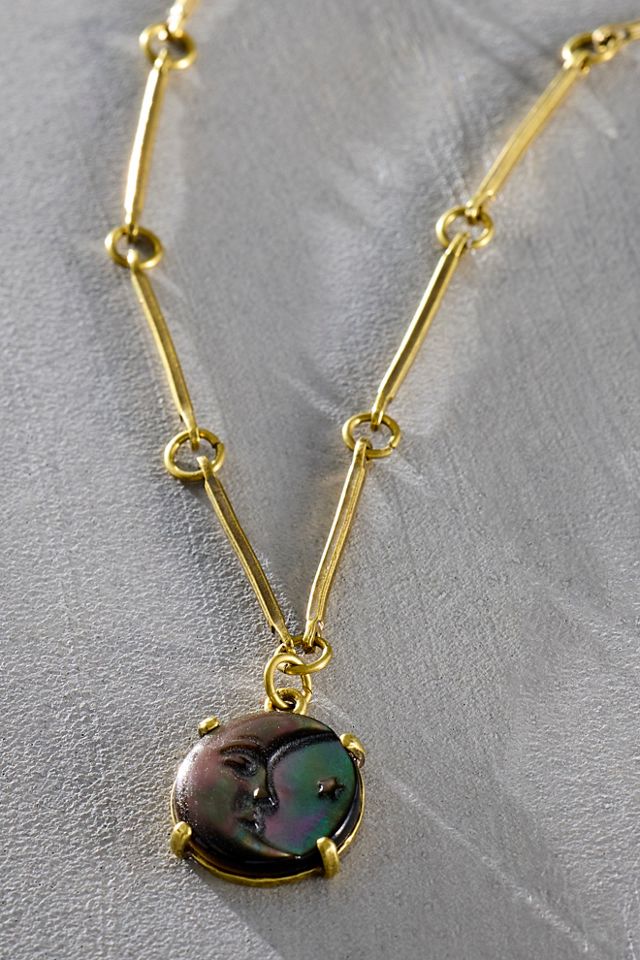 Alkemie Hand-Carved Moon Pendant Necklace #1