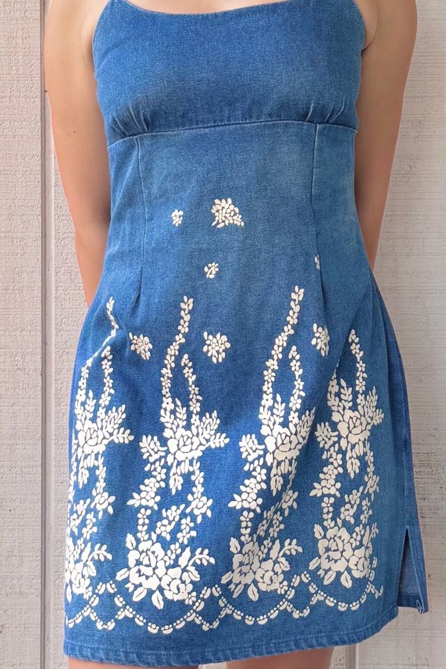 Vintage 1990s Denim Mini Dress Selected by Kikos Kloset #3