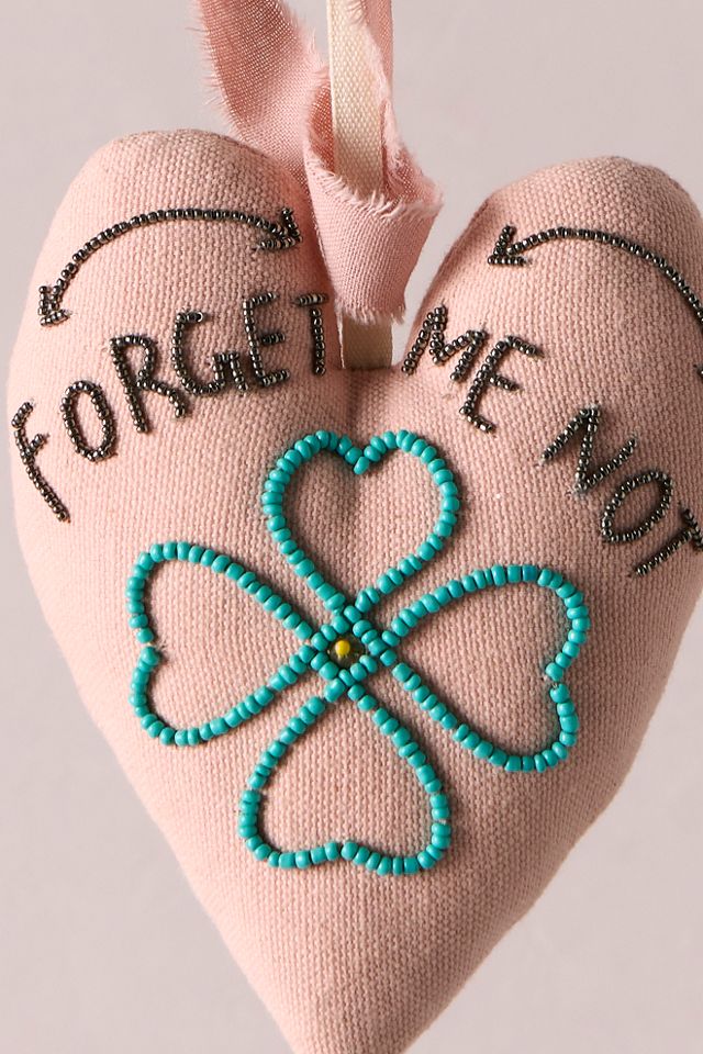 Skippy Cotton Forget Me Not Heart Ornament #1