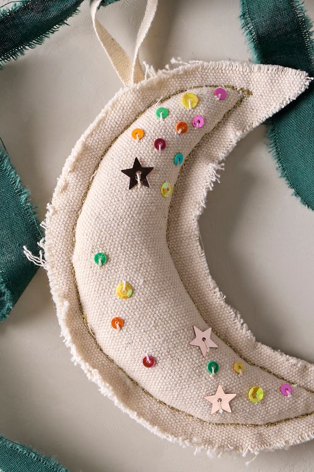 Skippy Cotton Confetti Moon Ornament #1