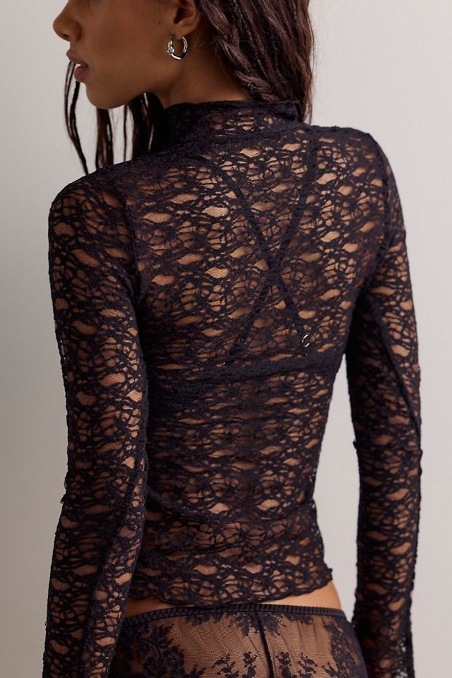 Last Call Lace Mock Neck Long Sleeve #1