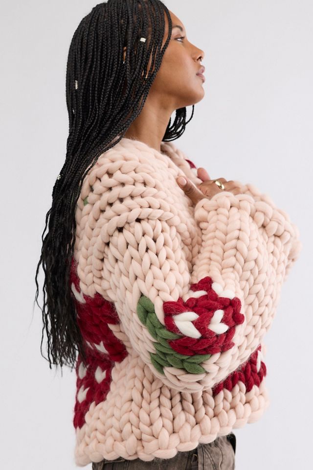 Cardigan Colossal en laine fraise Hope Macaulay #2