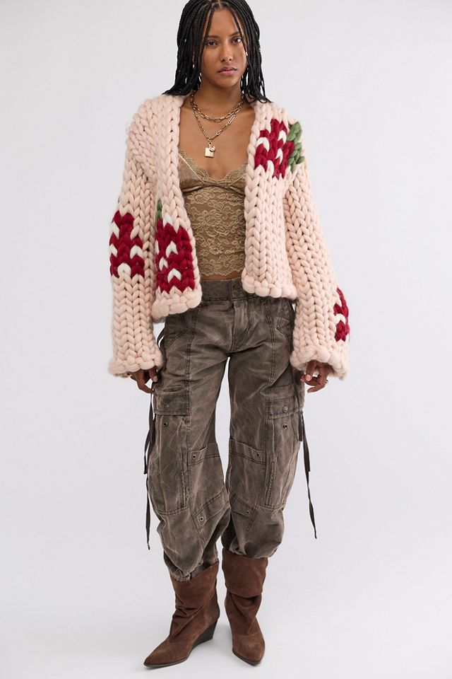 Cardigan Colossal en laine fraise Hope Macaulay #3