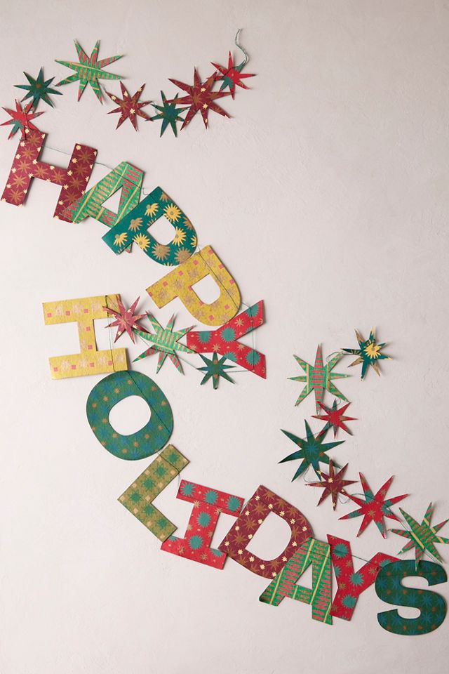 Happy Holidays Sewn Garland #1