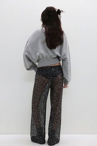 Женские брюки Free People Pull-On Sequin, цвет: Чёрный — фото 2