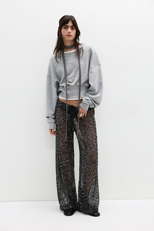Женские брюки Free People Pull-On Sequin, цвет: Чёрный — фото 3