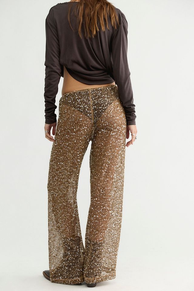 Pull-On Sequin Pants #1