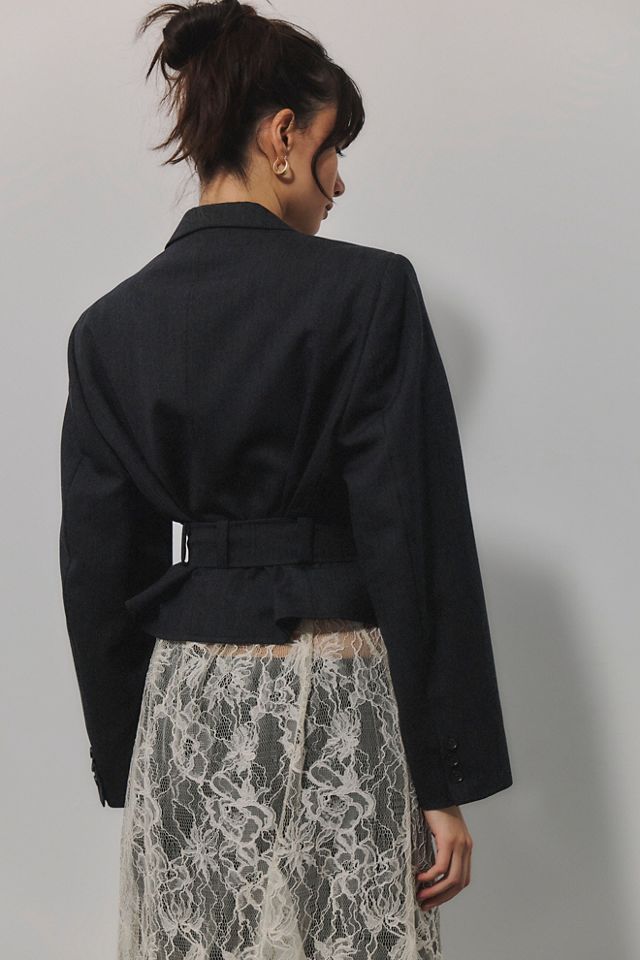Havre Studio Cropped Belted Blazer #1