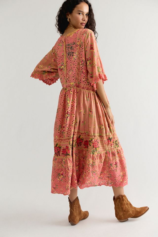 Magnolia Pearl Floral Print Eyelet Calla Midi Dress #1