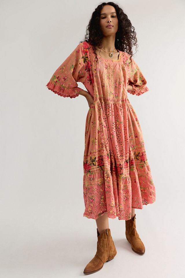 Magnolia Pearl Floral Print Eyelet Calla Midi Dress #2