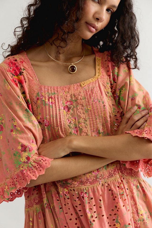 Magnolia Pearl Floral Print Eyelet Calla Midi Dress #3