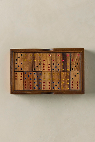Ensemble de dominos en bois de manguier