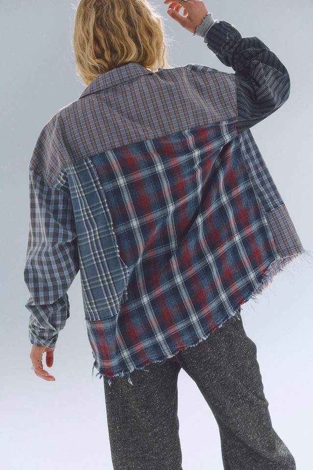 The Tales Patchwork Check Button Down Shirt #1