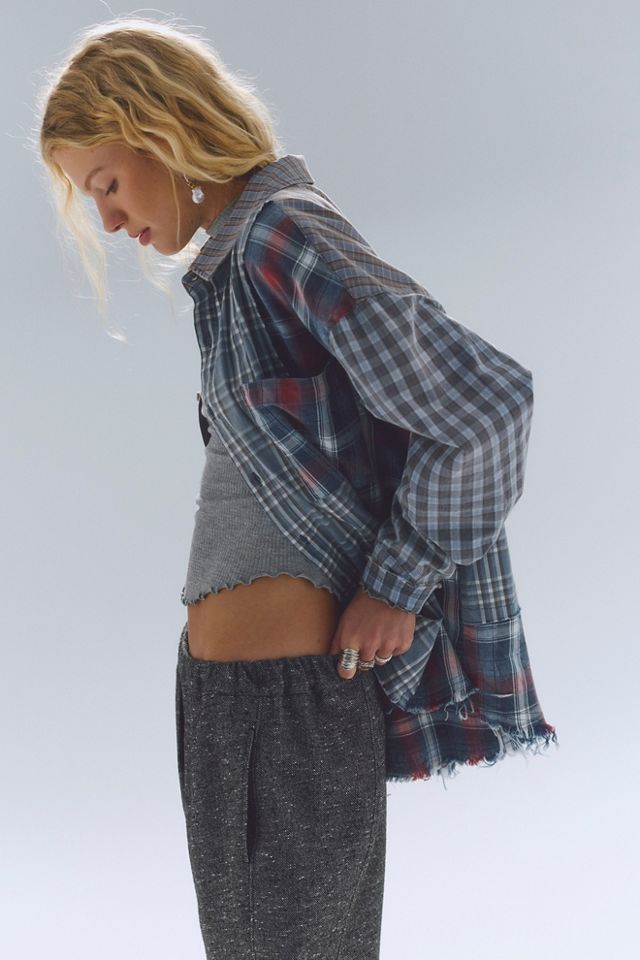 The Tales Patchwork Check Button Down Shirt #3