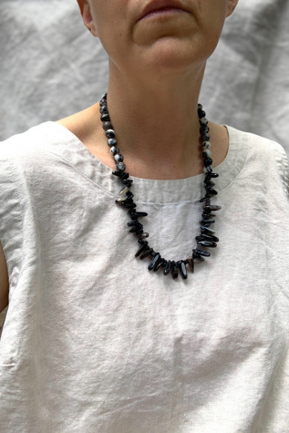 Женские колье SharpLilTeeth Vintage Handmade Jasper Selected, цвет: Чёрный белый — фото 2