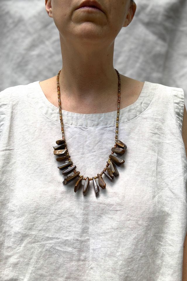 Vintage Handmade Tiger's Eye Statement Necklace Selected by SharpLilTeeth #2