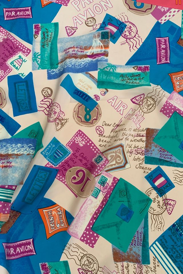 Vintage Souvenir Postcard Print Silk Scarf Selected by SharpLilTeeth #1