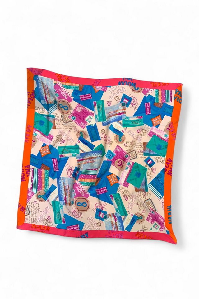 Vintage Souvenir Postcard Print Silk Scarf Selected by SharpLilTeeth #2