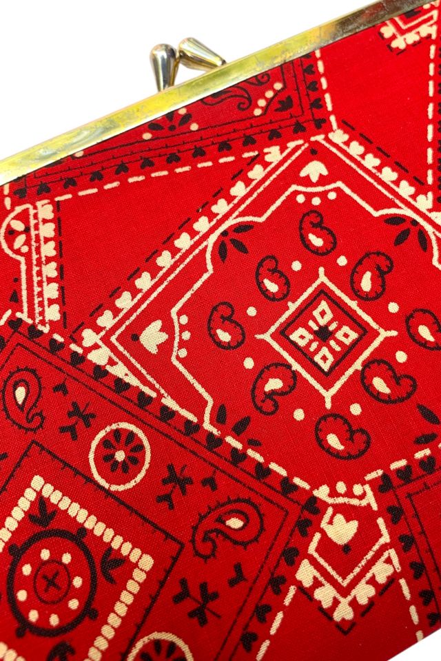 Vintage Bandana Print Kiss Lock Clutch Selected by SharpLilTeeth #1