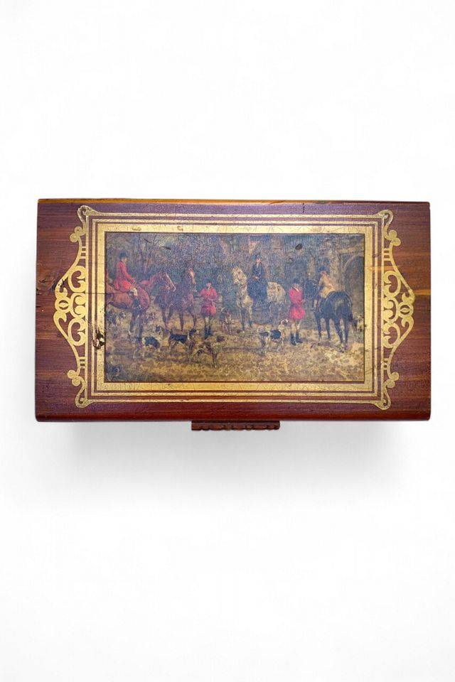 Vintage Mid-Century Equestrian Wooden Jewelry Box Selected by SharpLilTeeth #3