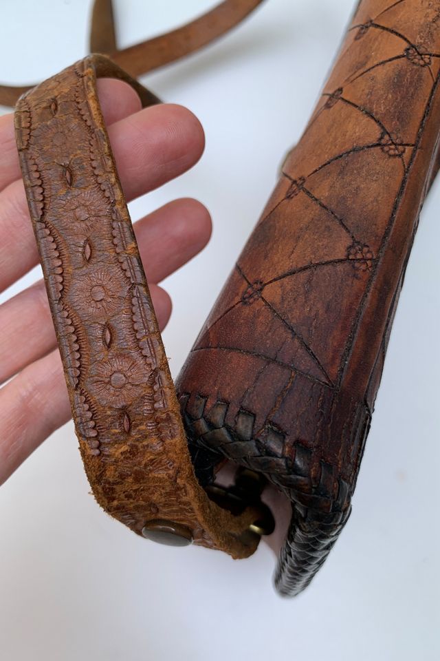 Vintage Tooled Leather Shoulder Bag Selected by SharpLilTeeth #3