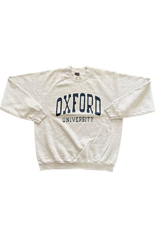 1980's Oxford University Sweatshirt Selected By Villains Vintage
