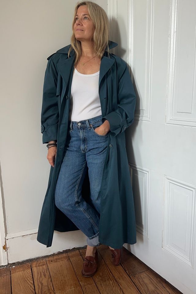 Vintage Teal Colored Classic London Fog Trench with Zip Out Lining Selected by KA.TL.AK #1
