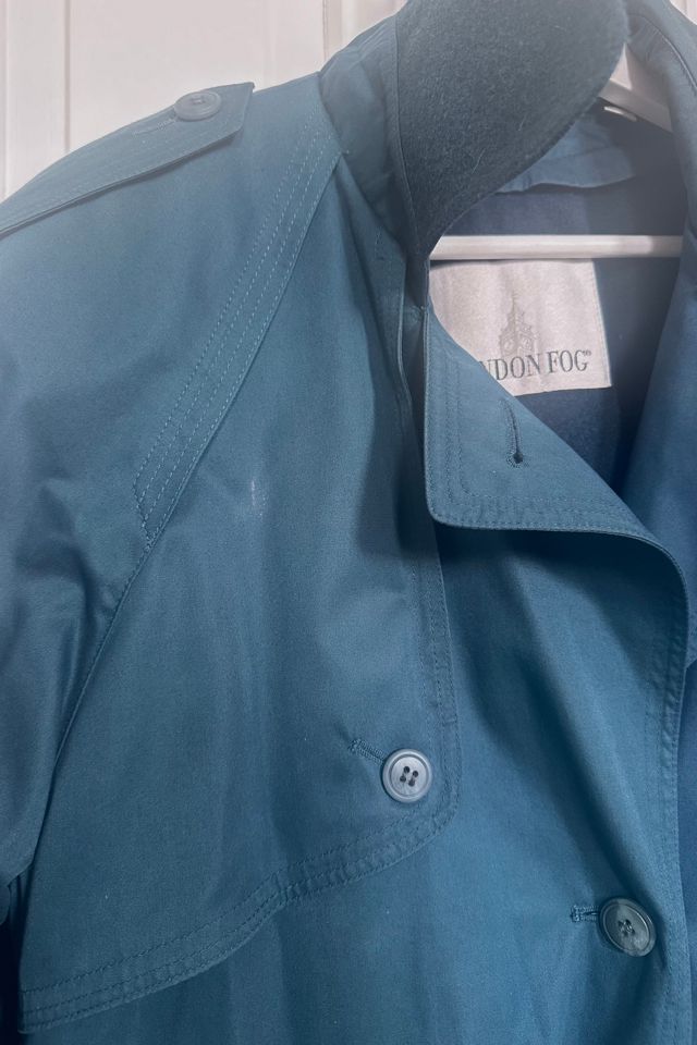 Vintage Teal Colored Classic London Fog Trench with Zip Out Lining Selected by KA.TL.AK #3