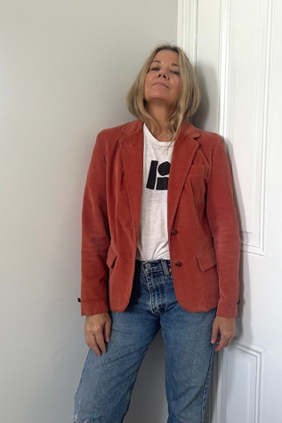 Vintage 80’s Paprika Colored Wide Wale Corduroy Blazer Selected by KA.TL.AK
