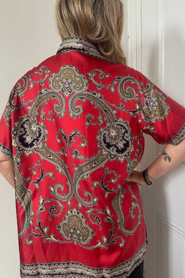Vintage Italian Silk Paisley Bowling Style Shirt Selected by KA.TL.AK #1