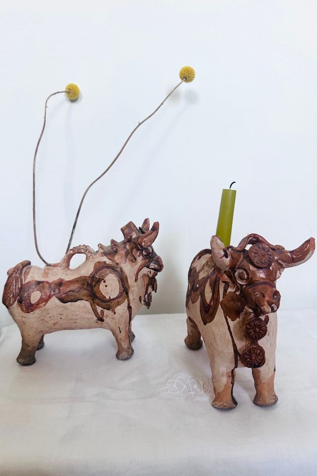 Vintage Set of Two Peruvian Torito de Pucara Bulls Selected by KA.TL.AK #2