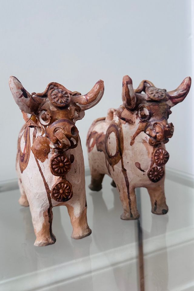 Vintage Set of Two Peruvian Torito de Pucara Bulls Selected by KA.TL.AK #3
