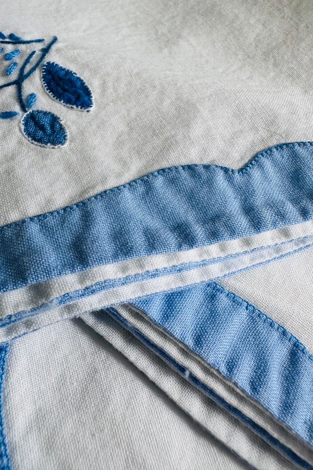 Vintage Blue and White Flower Applique Napkin Set Selected by KA.TL.AK #3