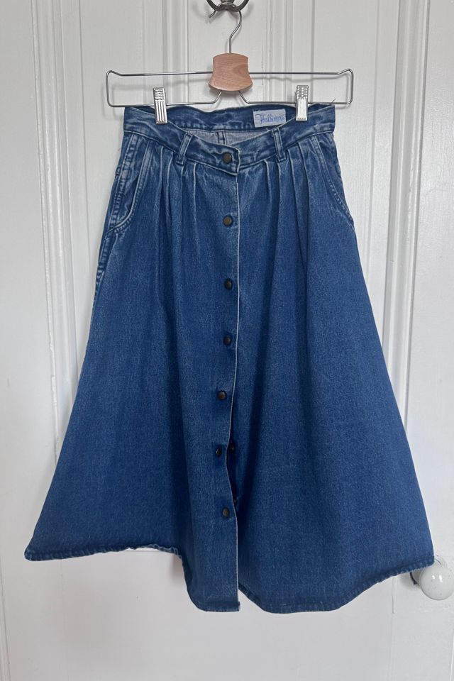 Vintage 80’s Denim Full Midi Skirt with Snaps Selected by KA.TL.AK #1