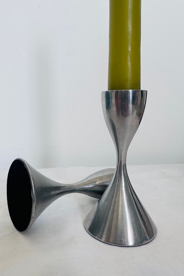 Vintage 90’s Umbra Stainless Modern Candle Holders Set of Two Selected by KA.TL.AK #1