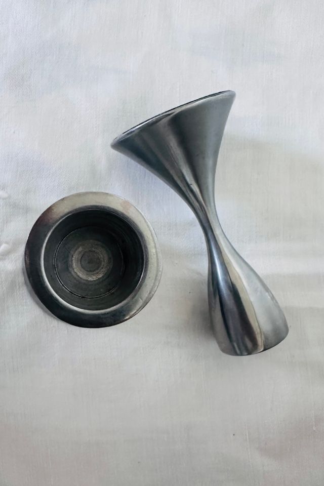 Vintage 90’s Umbra Stainless Modern Candle Holders Set of Two Selected by KA.TL.AK #2