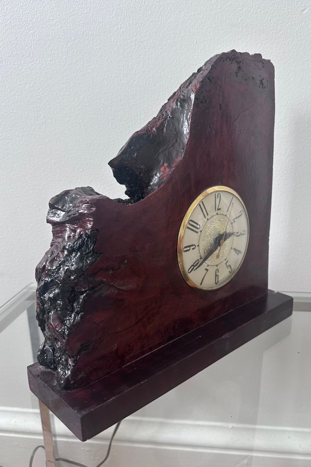 Vintage '60-70’s California Redwood Lanshire Live Edge Electric Clock Selected by KA.TL.AK #1