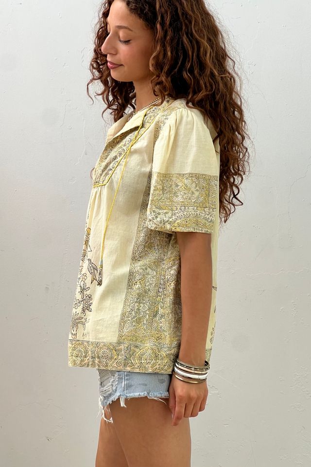Vintage Block Print Sunny Top Selected by Anna Corinna #1