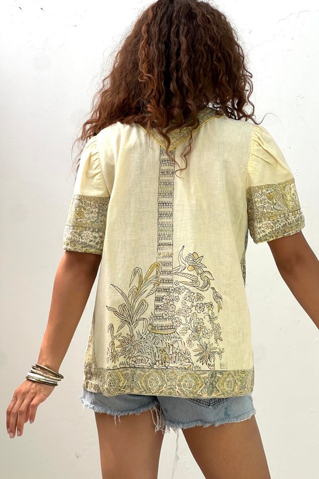 Vintage Block Print Sunny Top Selected by Anna Corinna #2