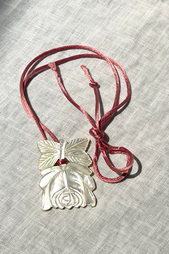 Vintage Carved Mother of Pearl Rose Selected by Anna Corinna #2