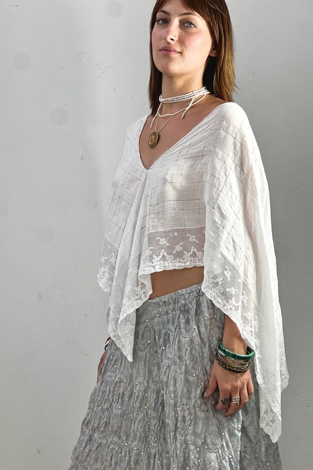Anna Corinna Reworked Vintage Lace Poncho Top #1