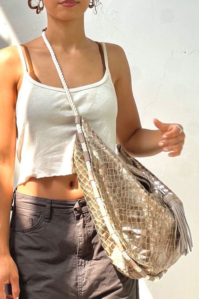 Anna Corinna Python Printed Canvas and Leather Foly + Corinna Bag #1