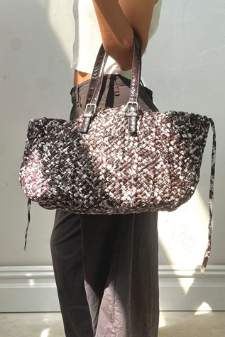 Vintage Woven Leather Oversized Tote Selected by Anna Corinna