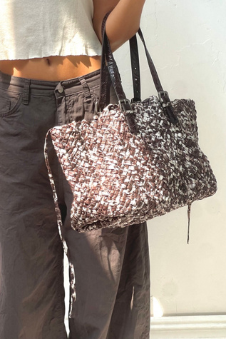 Женская сумка Anna Corinna Vintage Woven Leather Oversized Tote Selected, цвет: Коричневый — фото 3