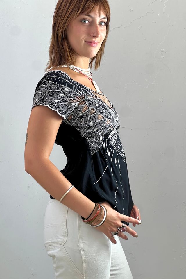 Vintage Butterfly Bali Mesh Top Selected by Anna Corinna #1